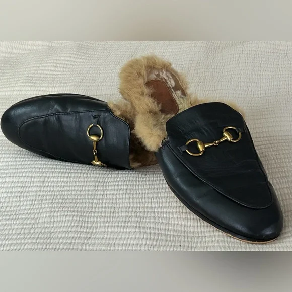 Gucci Princetown Fur Lined Leather Mules Men’s 45 Kind Of Thrashed but Clean 11 - Picture 15 of 15